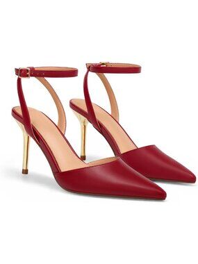 Chic Women's Stiletto High Heels, Closed Pointed Toe, Ankle Strap Dress Shoes